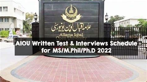 aiou aiou|Admission Test/Interviews & Eligible Lists for MS. M.Phil & Ph.D .